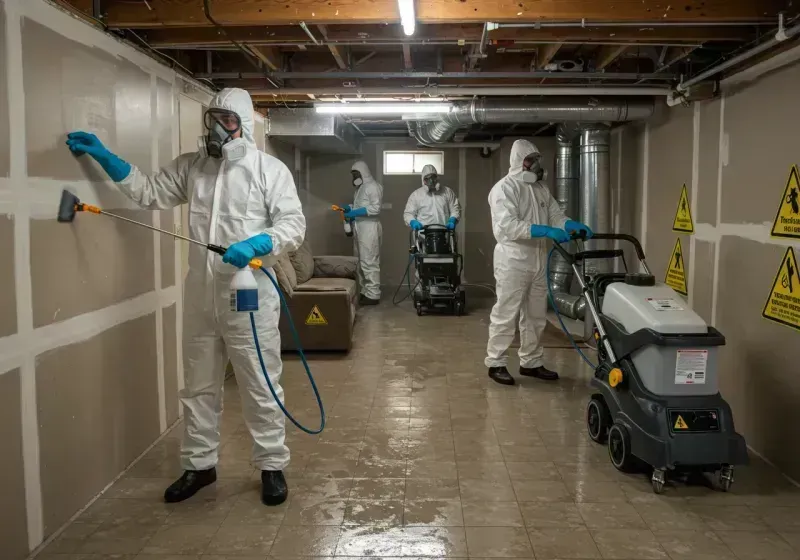 Basement Moisture Removal and Structural Drying process in Castle Dale, UT